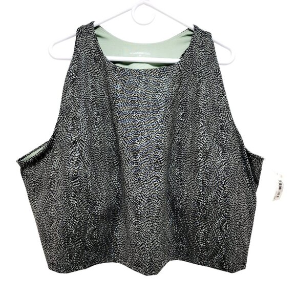 Womens Black  White Patterned Sports bra Lightweight Stretch Size 6X - Picture 1 of 11